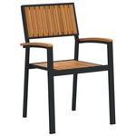 vidaXL Ensemble de salle à manger de jardin de 7 pièces en acier noir et bois d'acacia