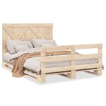 vidaXL Cadre de lit avec tête de lit 160x200 cm bois de pin massif