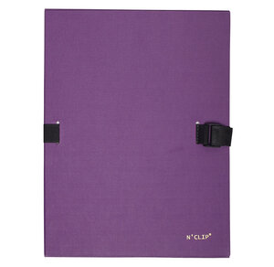 Chemise à sangle N'CLIP extensible recouverte de papier contrecollé violet EXACOMPTA