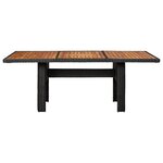 vidaXL Table à manger de jardin Noir 200x100x74 cm Résine tressée