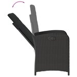 vidaXL Ensemble à manger de jardin coussins 7Pièces Noir Résine tressée