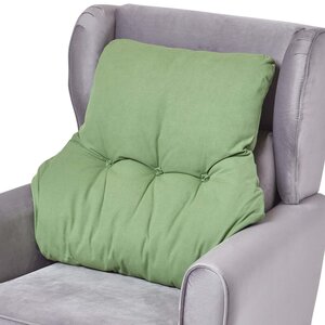Coussin lombaire ergonomique en coton Vert foncé - HOMESCAPES