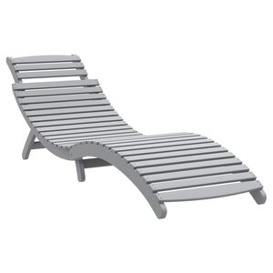 vidaXL Chaise longue gris 184x55x64 cm bois massif d'acacia