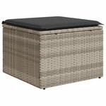 vidaXL Salon de jardin avec coussins 7 Pièces gris clair résine tressée