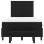 vidaXL Lit à Ressorts avec Matelas & Banc Noir 120x200 cm Tissu