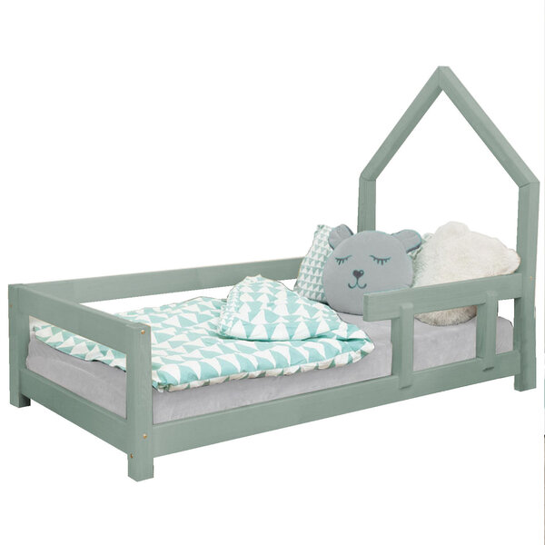 Lit cabane enfant POPPI 140 x 200 vert sauge 1