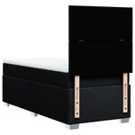 vidaXL Sommier à lattes de lit avec matelas Noir 90x200 cm Tissu