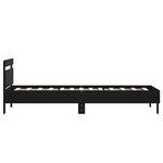 vidaXL Cadre de lit avec tête de lit noir 90x200 cm bois d'ingénierie