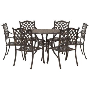 vidaXL Ensemble de salle à manger pour jardin 7 Pièces Bronze