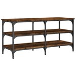 vidaXL Banc à chaussures chêne fumé 100x38 5x49 cm bois d'ingénierie