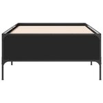 vidaXL Cadre de lit noir 100x200 cm bois d'ingénierie et métal