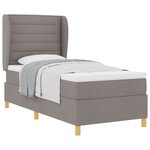 Lit Box Spring vidaXL avec Matelas Taupe 90x190 cm Tissu