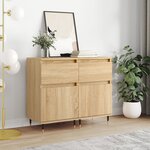 vidaXL Buffets 2 Pièces chêne sonoma 40x35x70 cm bois d'ingénierie