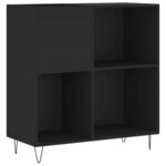 vidaXL Armoire à disques noir 84 5x38x89 cm bois d'ingénierie