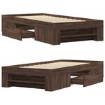 vidaXL Cadre de lit sans matelas chêne marron 100x200 cm