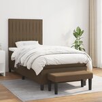 vidaXL Sommier à lattes de lit avec matelas Marron foncé 90x190 cm