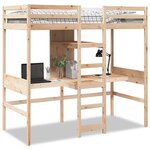 vidaXL Cadre de lit superposé sans matelas 90x190cm bois de pin massif