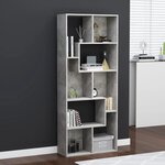 vidaXL Bibliothèque Gris béton 67x24x161 cm Bois d'ingénierie