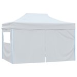 vidaXL Tente pliable de réception avec 4 parois 3 x 4 5 m Blanc