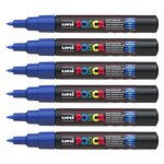 Marqueur pointe conique extra-fine posca pc1mc 0 7 - 1mm bleu foncé x 6 posca