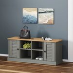 vidaXL Banc à chaussures VIGO gris 106x35x45 cm bois massif de pin