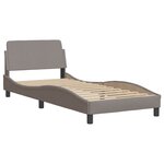 vidaXL Lit avec matelas taupe 90x200 cm tissu