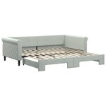 vidaXL Lit de jour avec lit gigogne gris clair 100x200 cm velours