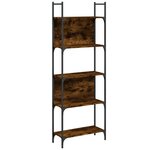 vidaXL Bibliothèque à 5 niveaux chêne fumé 60 5x24x166 5 cm