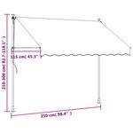 vidaXL Auvent rétractable anthracite 250x150 m tissu et acier