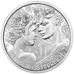 Pièce de monnaie 10 euro Autriche 2021 argent BU – Rose
