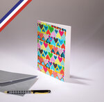 Carte double c'est chic ! Créée et imprimée en france - cœurs multicolores