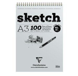 Bloc Sketch croquis RI A3 90g 100F ivoire CLAIREFONTAINE
