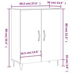 vidaXL Buffet noir 69 5x34x90 cm bois d'ingénierie