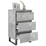 vidaXL Tables de chevet 2 Pièces gris béton 40x35x69 cm bois d’ingénierie
