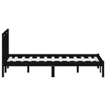 vidaXL Cadre de lit Noir Bois de pin massif 140x190 cm