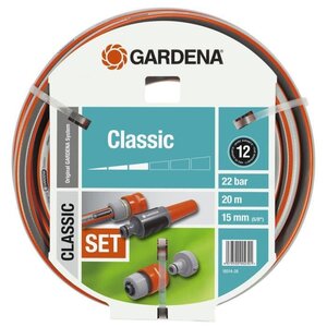 Tuyau d'arrosage classic GARDENA avec accessoires - diametre 15mm - 20m 18014-26