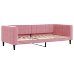 vidaXL Lit de jour avec gigogne et tiroirs rose 90x200 cm velours