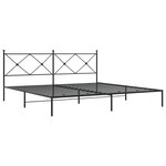 vidaXL Cadre de lit métal avec tête de lit noir 200x200 cm