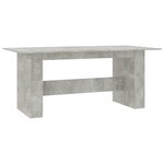 vidaXL Table à manger Gris béton 180x90x76 cm Bois d’ingénierie
