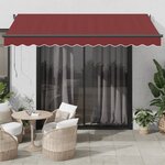 vidaXL Auvent manuel rétractable avec LED bordeaux 350x250 cm