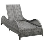 vidaXL Chaise longue avec coussin Résine tressée Anthracite