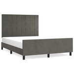 vidaXL Cadre de lit avec tête de lit Gris foncé 140x200 cm Velours