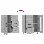 vidaXL Buffet gris béton 69 5x34x90 cm bois d'ingénierie