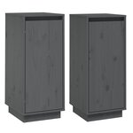 vidaXL Buffets 2 Pièces Gris 31 5x34x75 cm Bois massif de pin