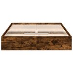 vidaXL Cadre de lit à tiroirs chêne fumé 160x200 cm bois d'ingénierie