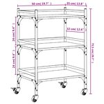 vidaXL Chariot de cuisine chêne sonoma 50x35x75 5 cm bois d'ingénierie