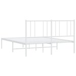 vidaXL Cadre de lit métal avec tête de lit blanc 140x200 cm