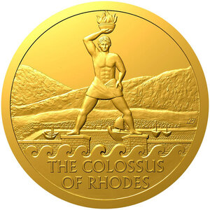 Monnaie en or 5 dollars g 3.11 (1/10 oz) millésime 2023 seven wonders colossus of rhodes