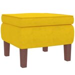 vidaXL Chaise à bascule avec pieds en bois et tabouret Jaune Velours