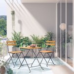 vidaXL Mobilier de bistro pliable 3 Pièces Bois d'acacia solide